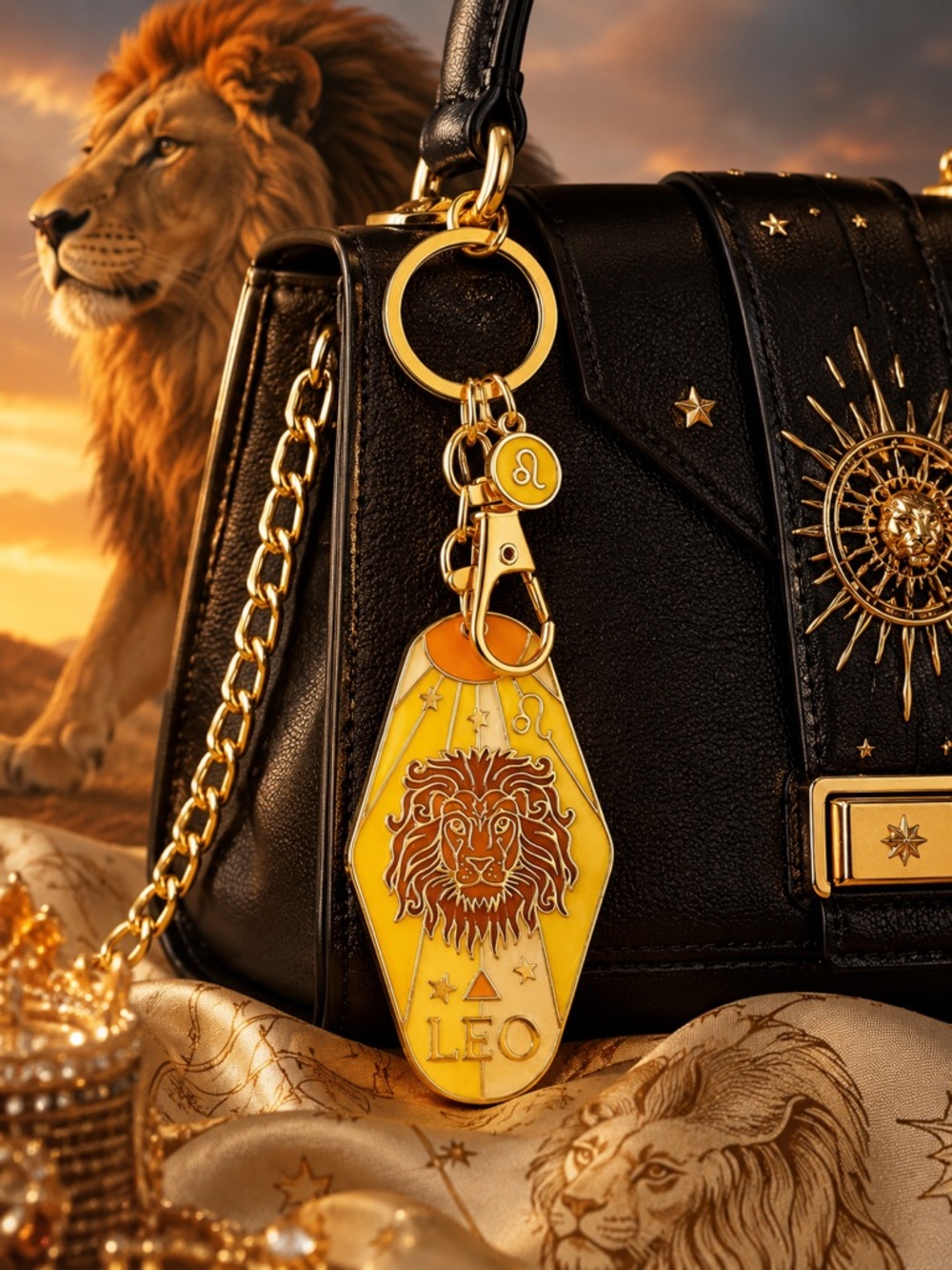 Leo Zodiac Keychain Bag Charm